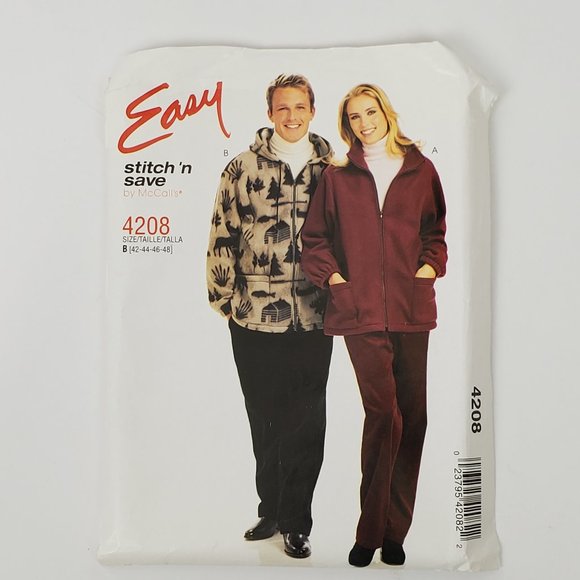 Easy Stitch'nSave by McCall's Unisex Jacket and Pull-On Pants Sewing Pattern - Picture 1 of 12